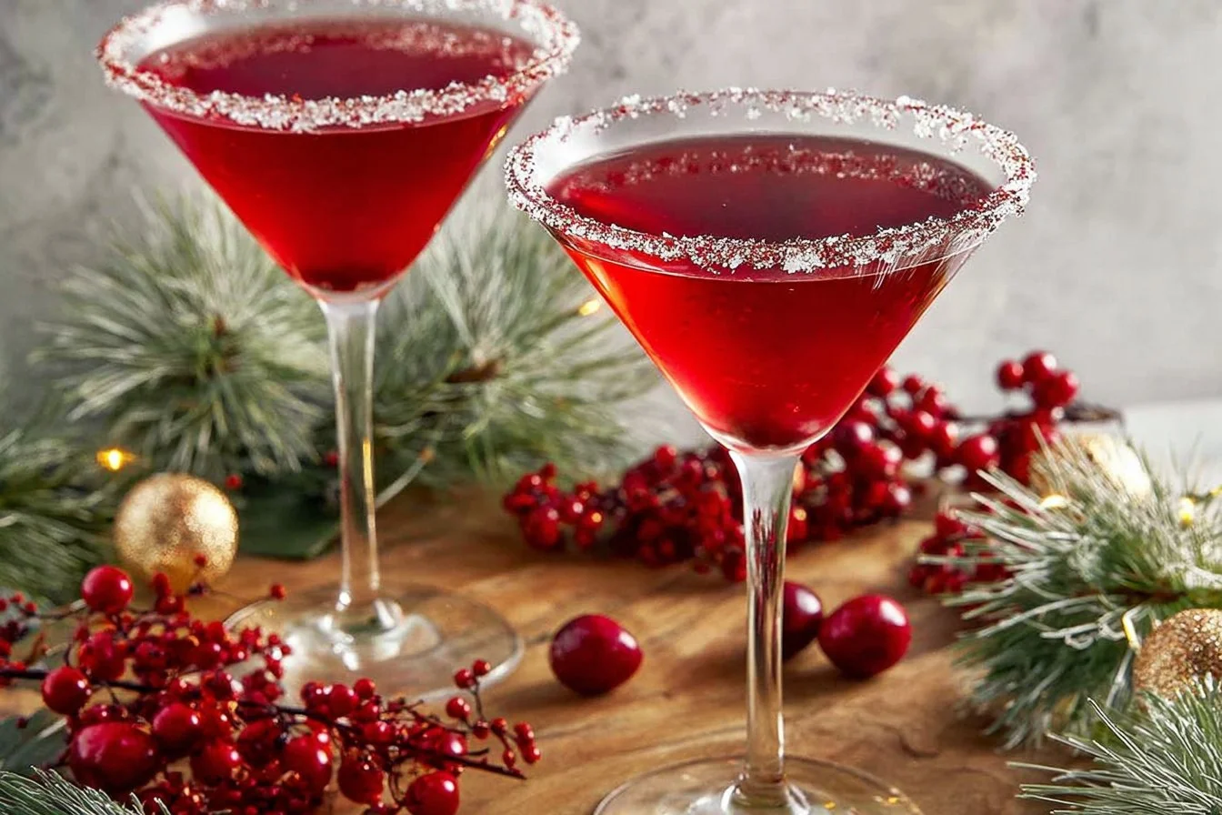 Virgin Cosmopolitan Mocktail served in a martini glass with lime twist