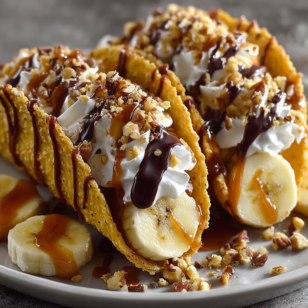 Caramel Banana Nuts Tacos