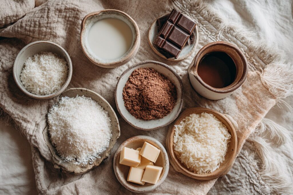 Ingredients for 3-Ingredient Mounds-Style Bars