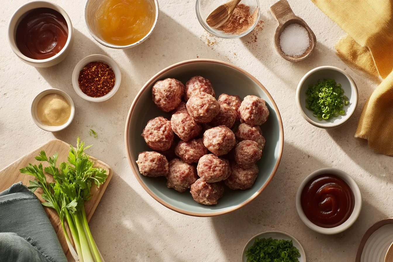 Peach Bourbon Holiday Party Meatballs