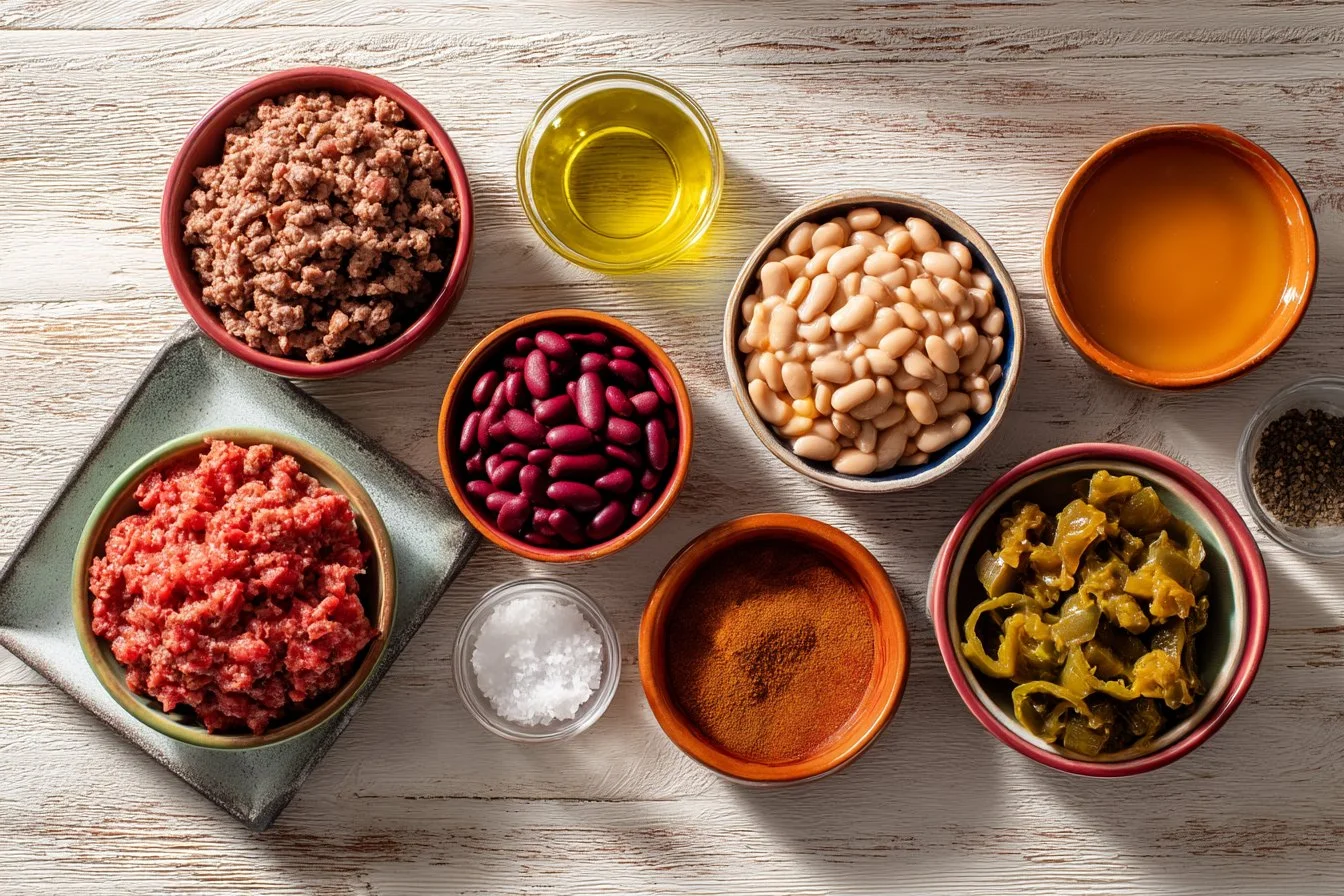 Green Chile Picadillo with Pinto Beans