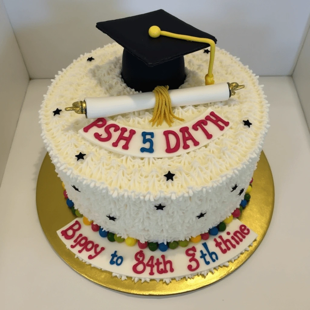 A variety of beautifully decorated graduation cakes, showcasing different designs and styles to celebrate academic achievements.