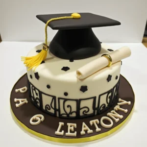 A variety of graduation cakes showcasing creative designs, perfect for celebration inspiration.