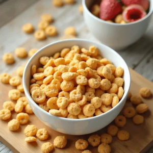 Close-up of a healthy breakfast cereal box with visible nutritional label and ingredients, perfect for a balanced morning meal.