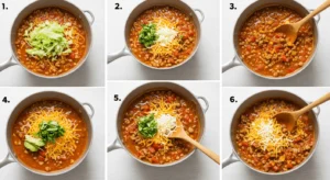 A close-up bowl of Healthy 5 Ingredient Taco Soup garnished with avocado slices, shredded cheese, and fresh cilantro, served with tortilla chips on the side.