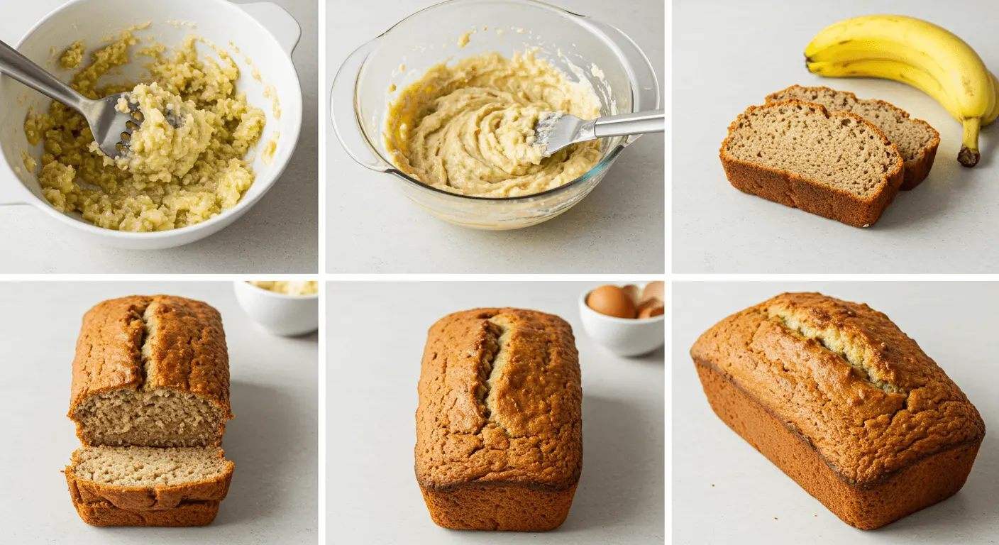 Slice of homemade 3-ingredient banana bread with oil served on a plate