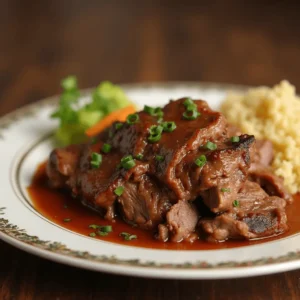Instant Pot Mississippi Pot Roast served with mashed potatoes and gravy.