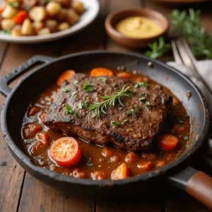 Delicious Instant Pot Mississippi Pot Roast served with mashed potatoes and pepperoncini peppers.