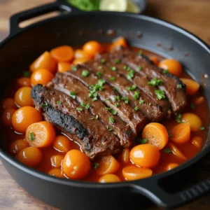 Delicious Instant Pot Mississippi Pot Roast served over mashed potatoes with gravy and pepperoncini peppers