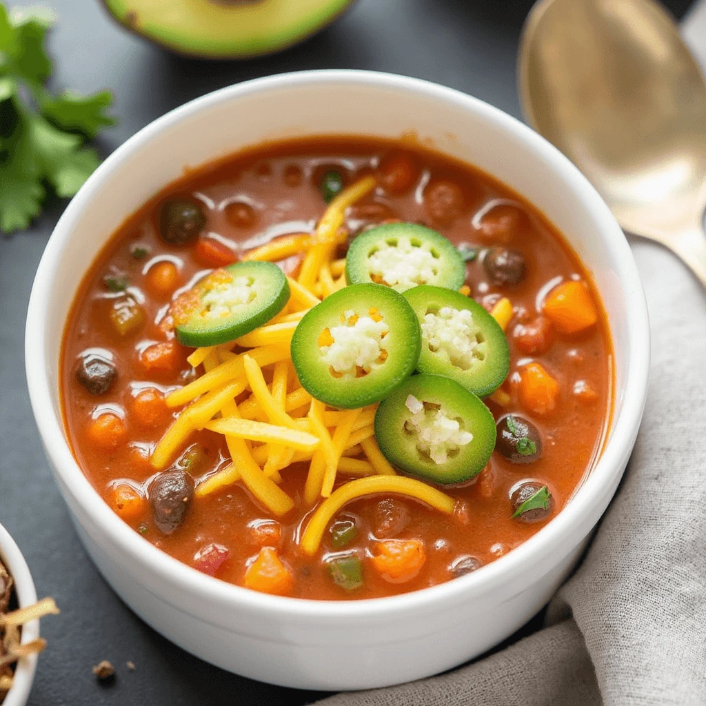 Quick and easy taco soup with five simple ingredients in a bowl, garnished with cheese and cilantro.