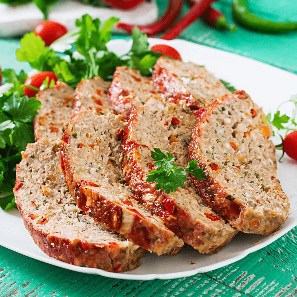 Delicious and spicy easy Cajun meatloaf served with mashed potatoes and cornbread.