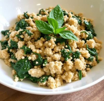 Healthy Ground Chicken and Spinach Meal Preparation