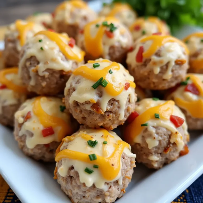 A platter of golden, bite-sized Rotel Cream Cheese Sausage Balls with a side of dipping