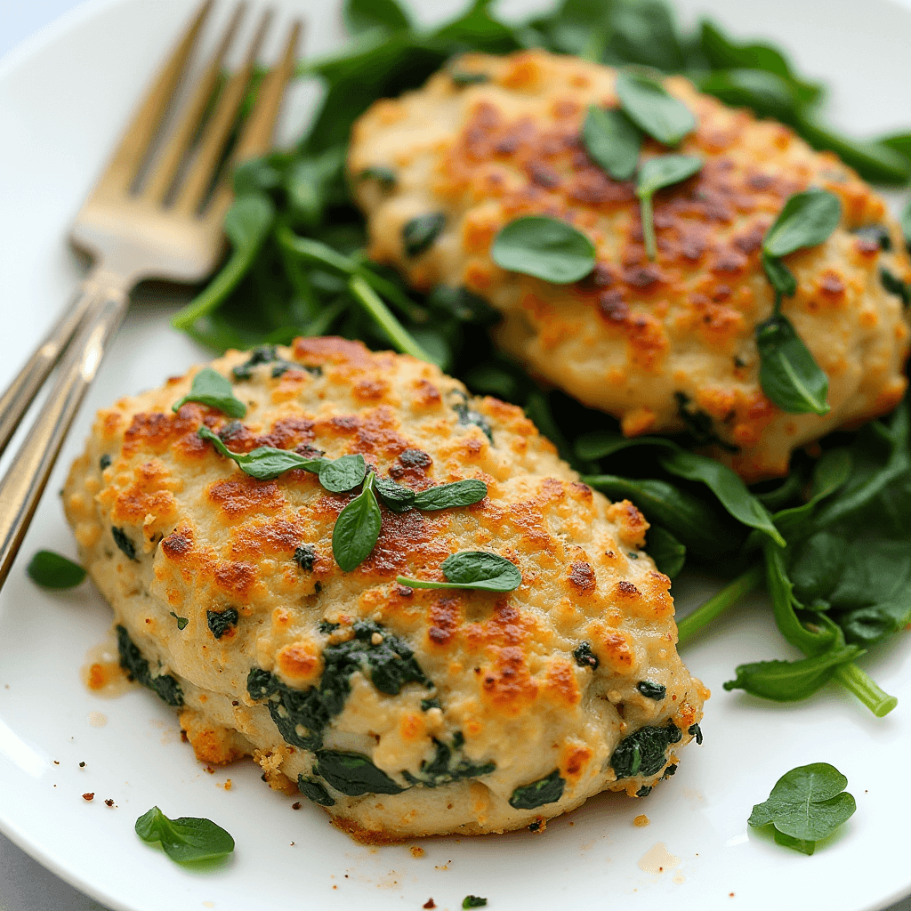 Healthy ground chicken and spinach meal in a skillet