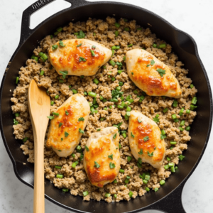 Ground chicken skillet with zucchini and corn
