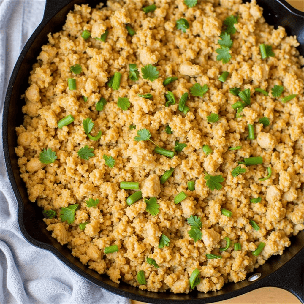 A variety of healthy ground chicken skillet recipes, showcasing quick and nutritious meals in one pan.