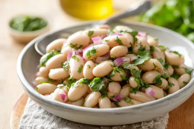 White Bean Salad with lemon, parsley, and olive oil