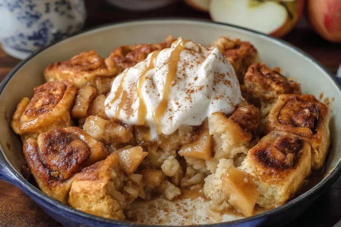 Delicious 2-Ingredient Apple Cinnamon Roll Bake fresh out of the oven