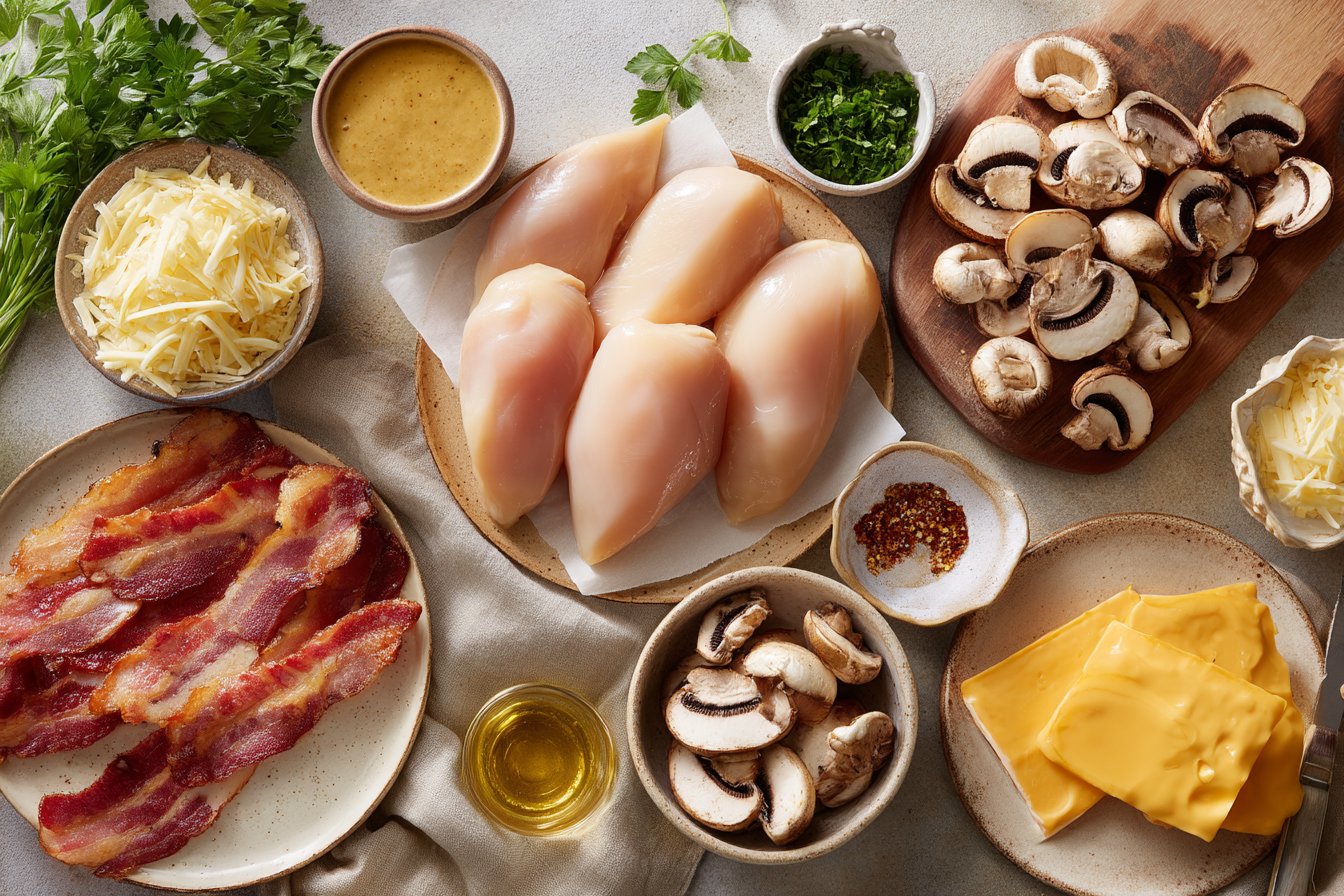 Cheesy Bacon Mushroom Chicken