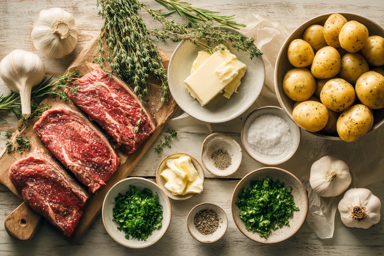 Garlic Butter Steak and Potatoes Skillet