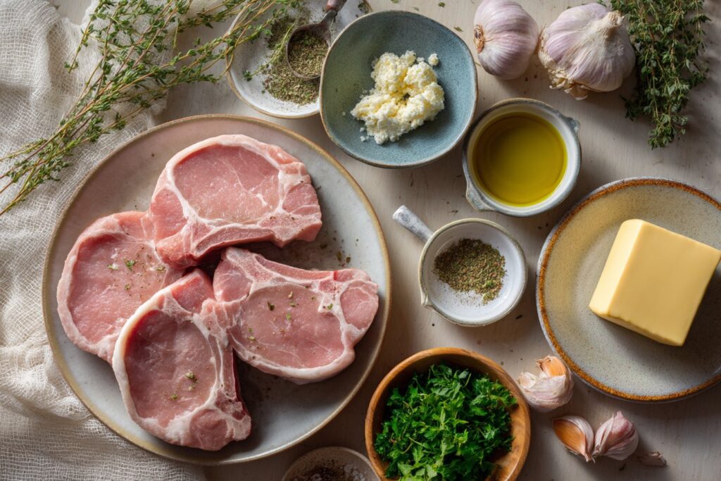 Ingredients for Garlic Butter Pork Chops