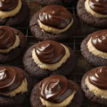Delicious Buckeye Cookies with chocolate and peanut butter filling