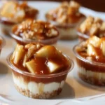 Delicious Caramel Apple Dessert Cups served in clear cups with toppings