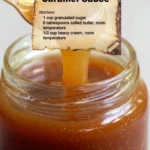 Delicious homemade caramel sauce drizzled over dessert