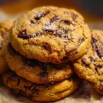 Chewy pumpkin chocolate chip cookies on a plate, perfect for fall baking.