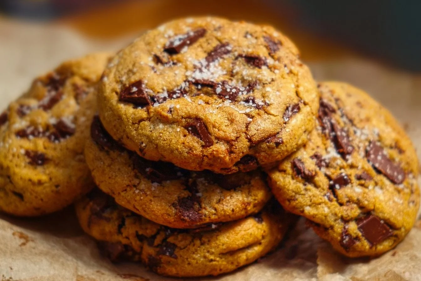 Chewy pumpkin chocolate chip cookies on a plate, perfect for fall baking.