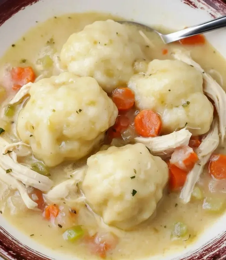 Bowl of Chicken and Wild Rice Soup garnished with herbs