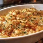 Delicious chicken casserole baked with vegetables and cheese