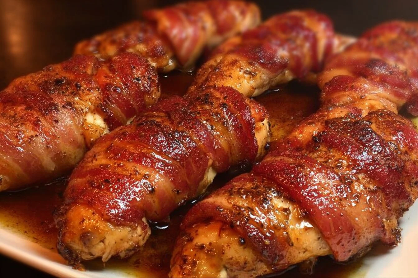 Four golden-brown, seared Creamy Thyme Chicken Thighs nestled among tender potatoes in a rustic cast iron skillet, topped with fresh thyme.