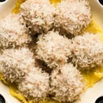 Delicious Chinese Pearl Meatballs served on a plate with garnishes