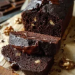 Freshly baked Chocolate Walnut Bread with nuts and chocolate chunks