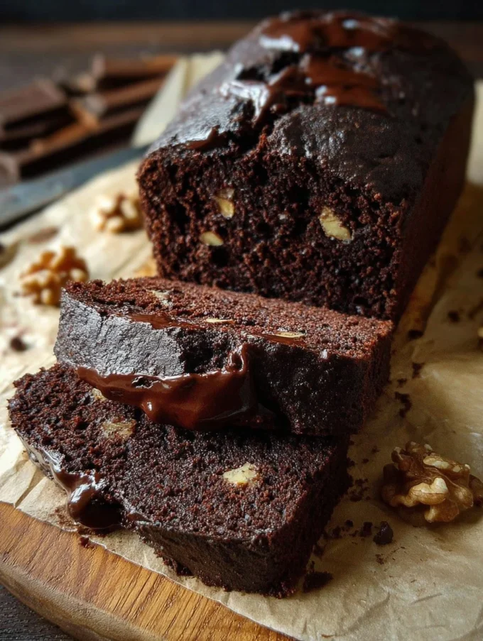 Freshly baked Chocolate Walnut Bread with nuts and chocolate chunks