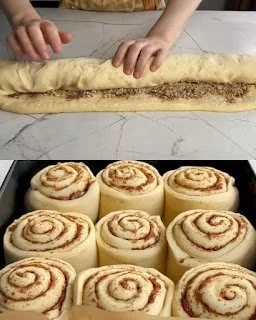 Freshly baked cinnamon rolls with cream cheese frosting