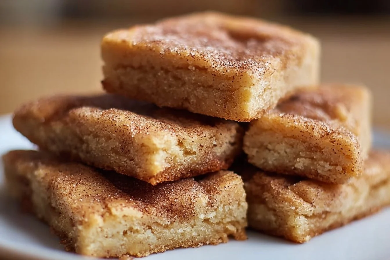Delicious Cinnamon Sugar Blondies with a golden-brown top and sweet cinnamon coating