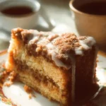Homemade coffee cake served on a plate, perfect for any occasion.