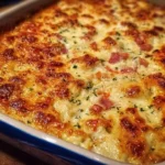 Delicious homemade Farmer's Casserole filled with fresh vegetables and savory meats