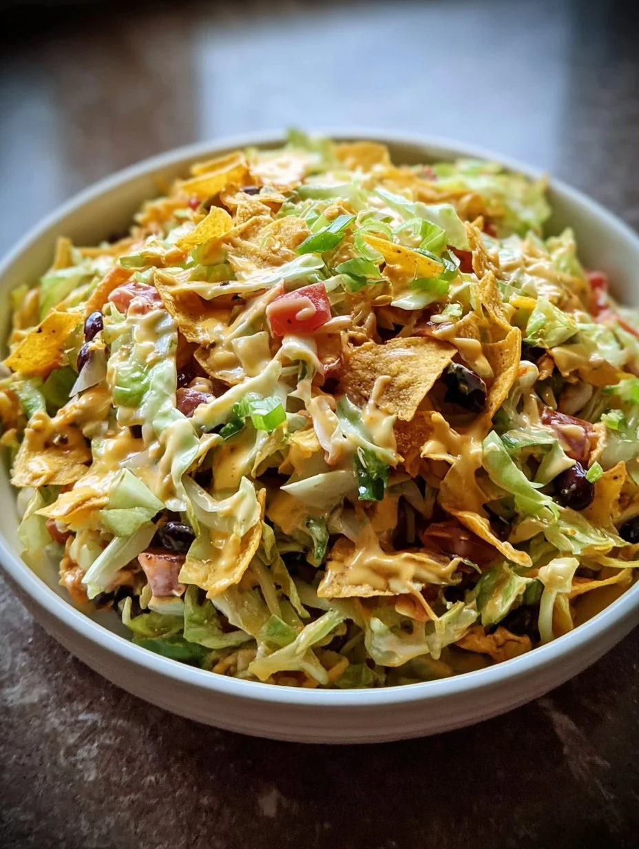 Delicious Frito Cowboy Cabbage Salad served in a bowl