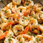 Delicious garlic butter shrimp scampi served on a plate