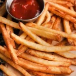 Delicious homemade French fries served hot and crispy on a plate