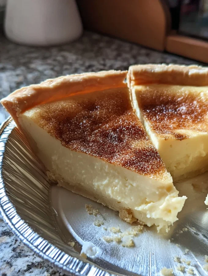 Delicious Hoosier Sugar Cream Pie served on a rustic table