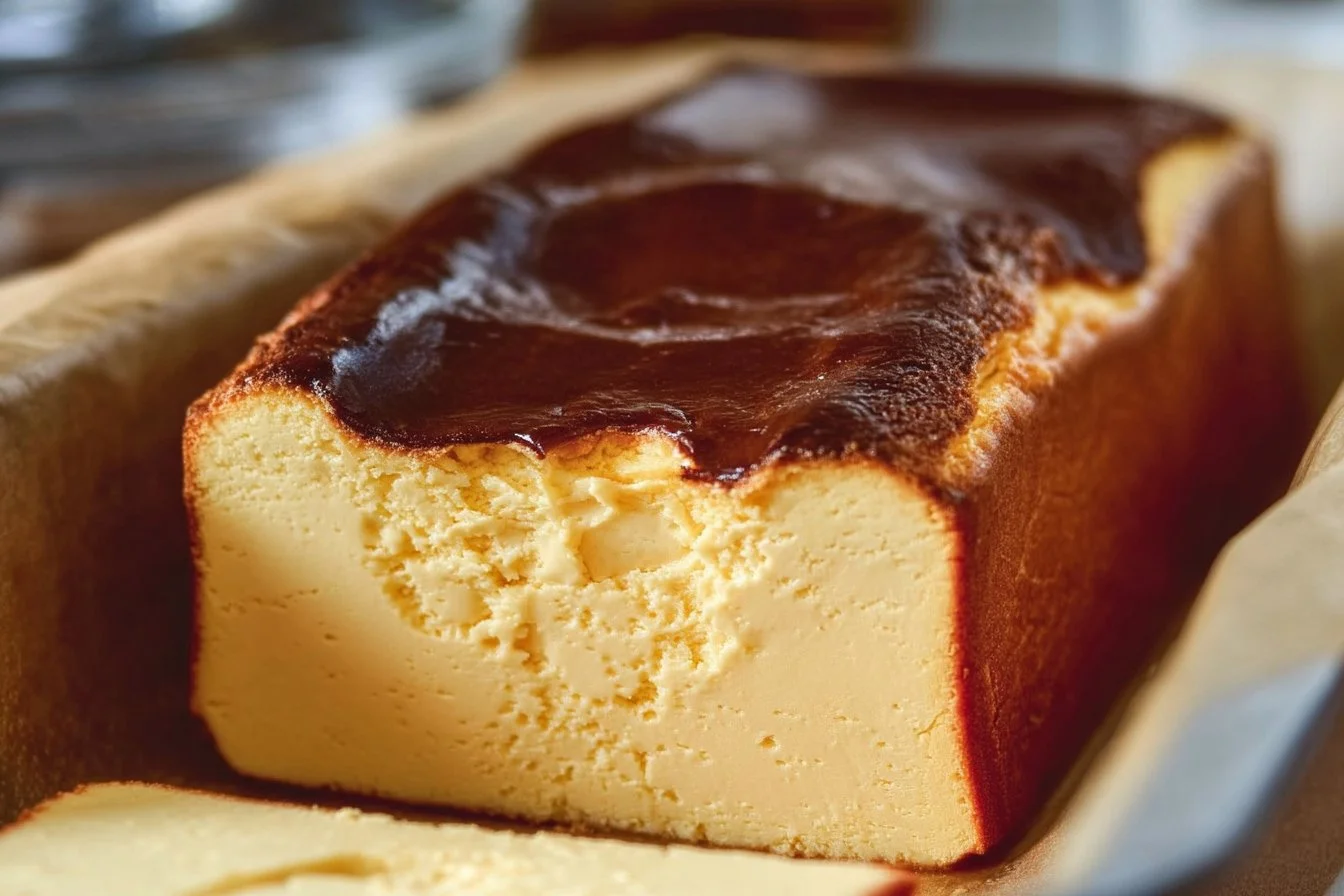 Indulgent Burnt Basque Cheesecake with a caramelized top and creamy interior