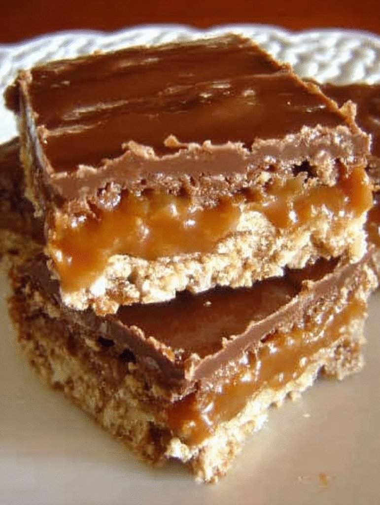Caramel Chocolate Crunch Bars