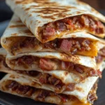 Delicious Maple Bacon Quesadillas with melted cheese and crispy bacon