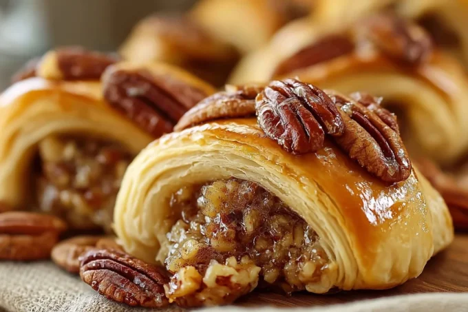 Delicious Pecan Pie Crescent Rolls ready to serve