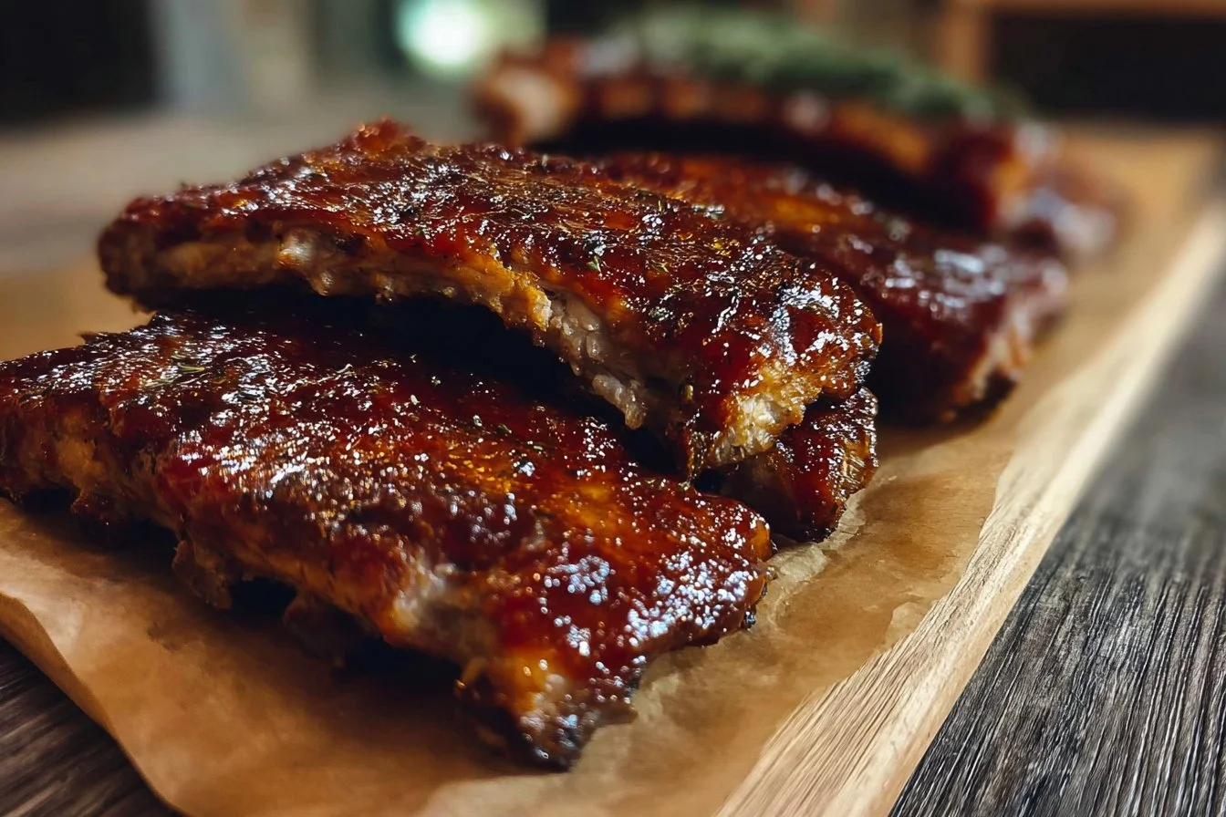 Delicious Roadhouse Ribs served with classic sides in a rustic setting.