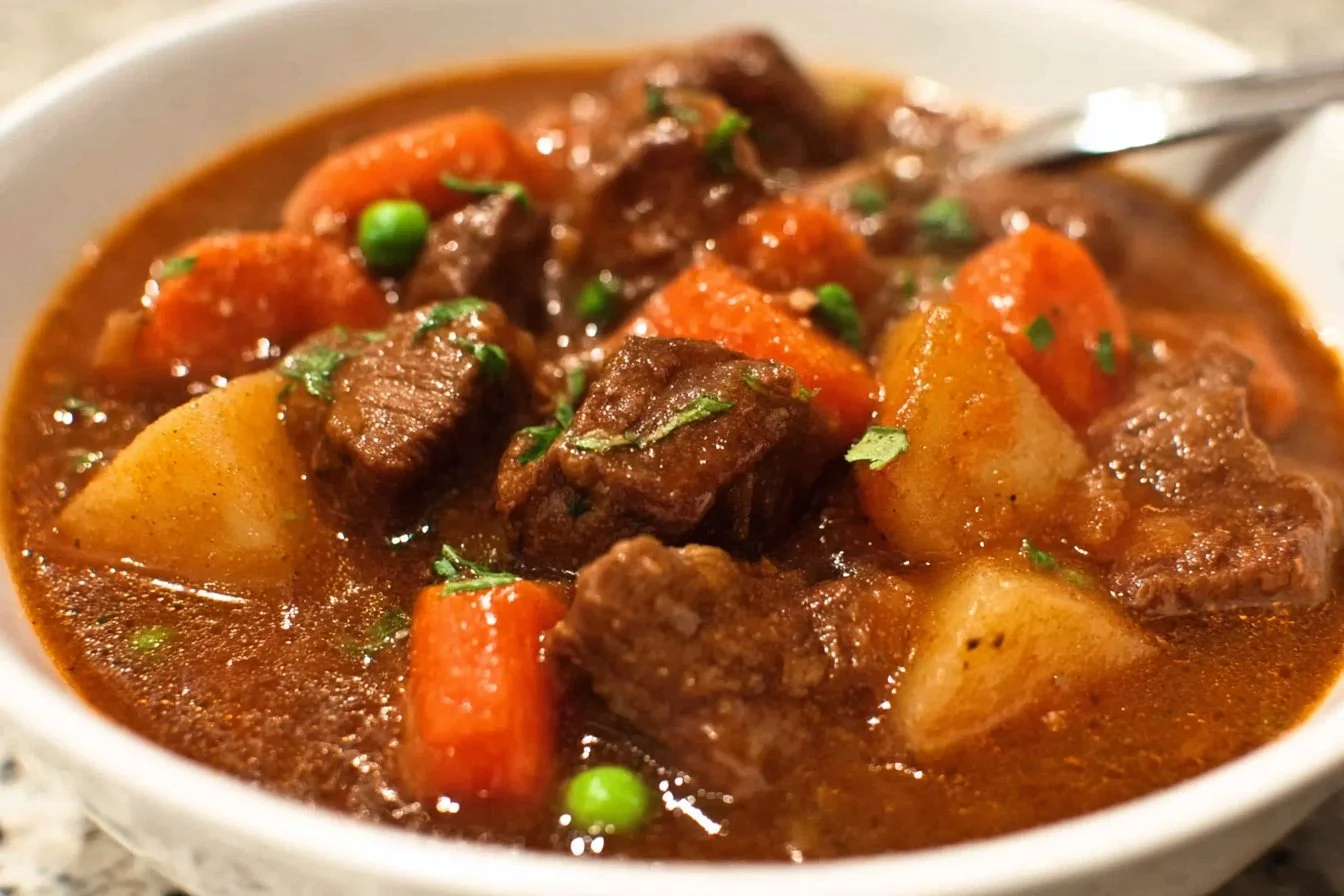 Delicious slow cooker beef stew with tender meat and fresh vegetables